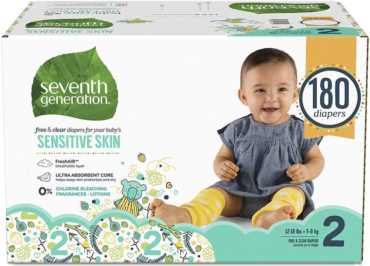 Seventh Generation Baby Diapers for Sensitive Skin