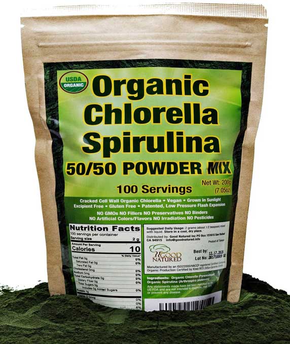 Good Natured USDA Certified Organic Chlorella Spirulina Powder