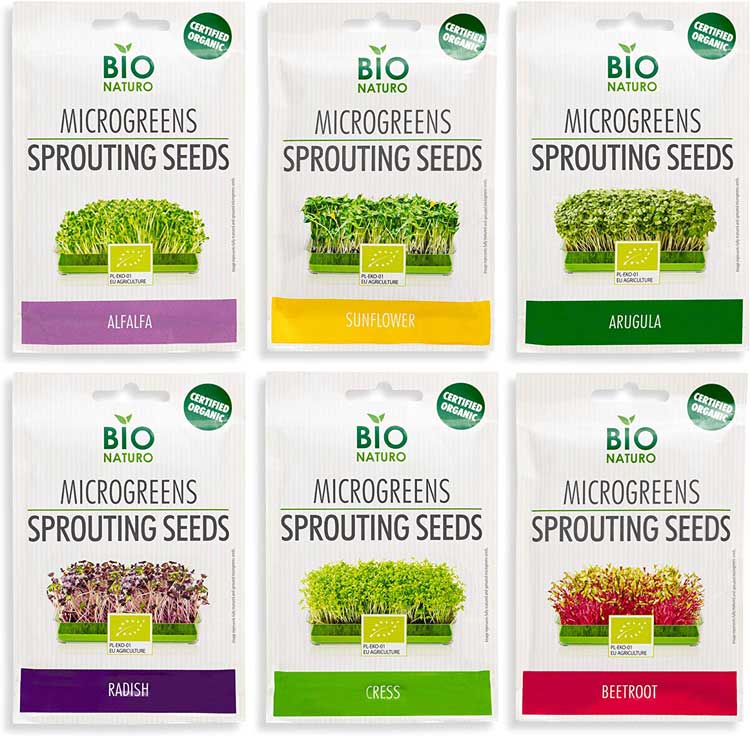 Bio Naturo Organic Microgreens Seeds Kit Heirloom