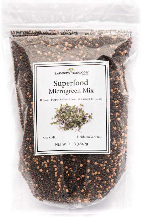 Rainbow Heirloom Superfood Microgreen Seeds Mix